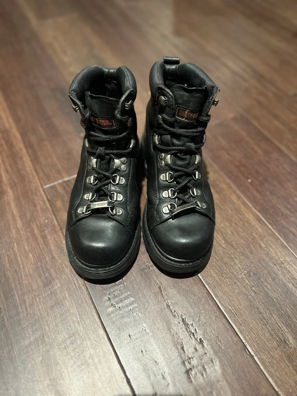 Harley Davidson Dipstick Black Leather Motorcycle Boots Size 5.5W