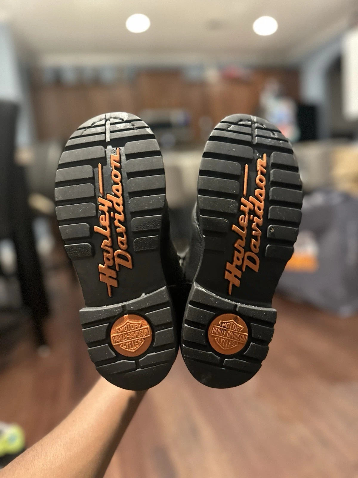 Harley Davidson Dipstick Black Leather Motorcycle Boots Size 5.5W