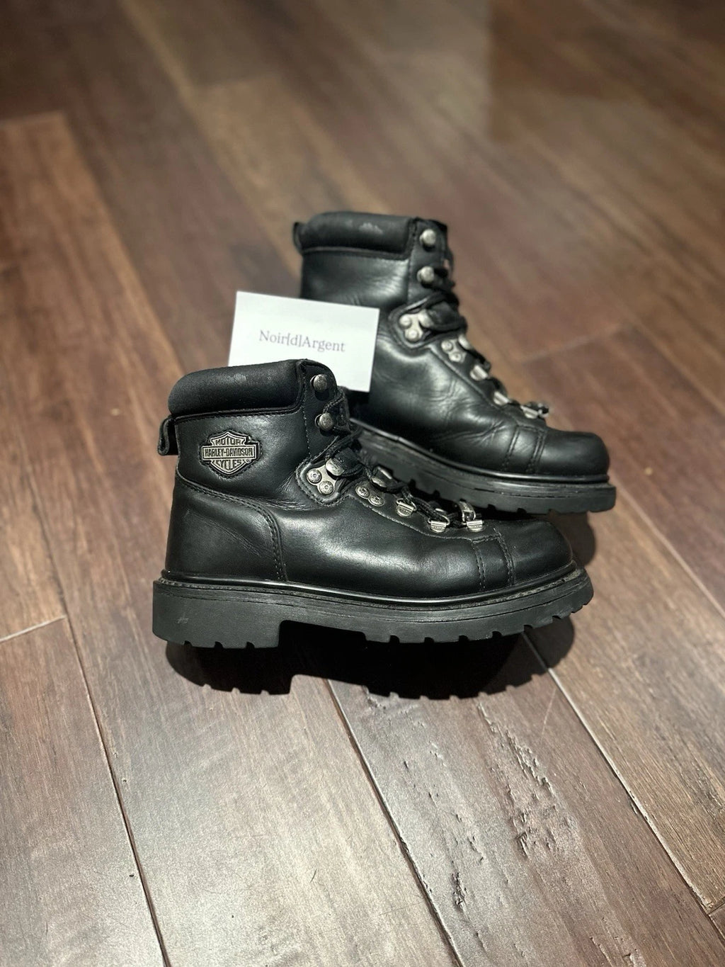 Harley Davidson Dipstick Black Leather Motorcycle Boots Size 5.5W