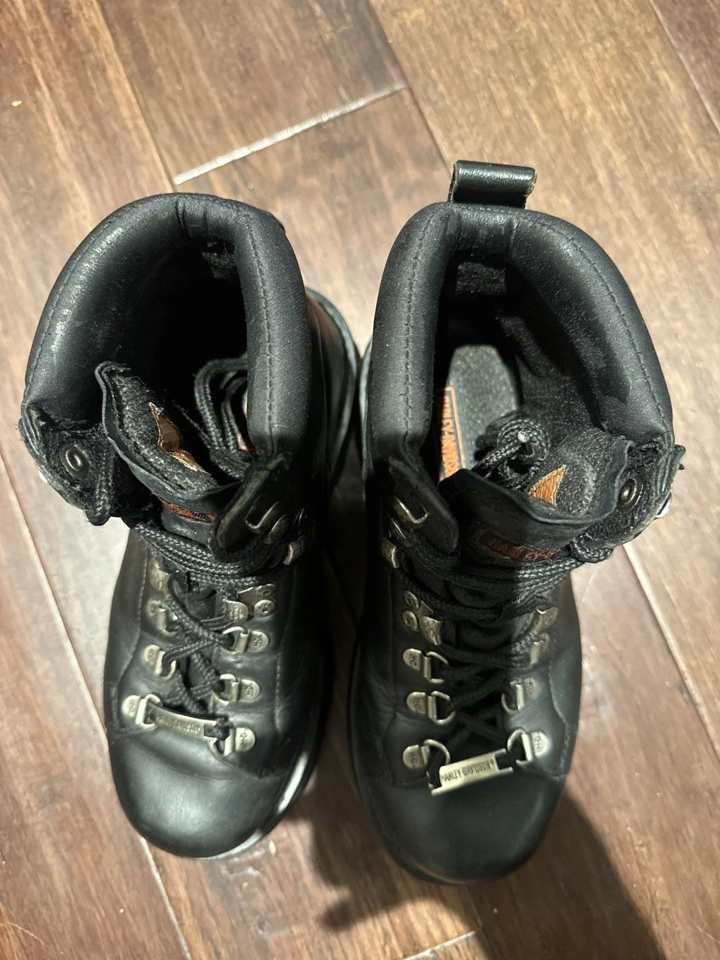 Harley Davidson Dipstick Black Leather Motorcycle Boots Size 5.5W