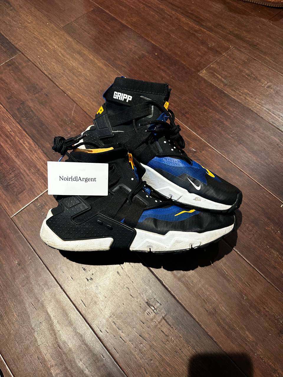 Nike Air Huarache Gripp black blue yellow - AO1730-006 - US 11