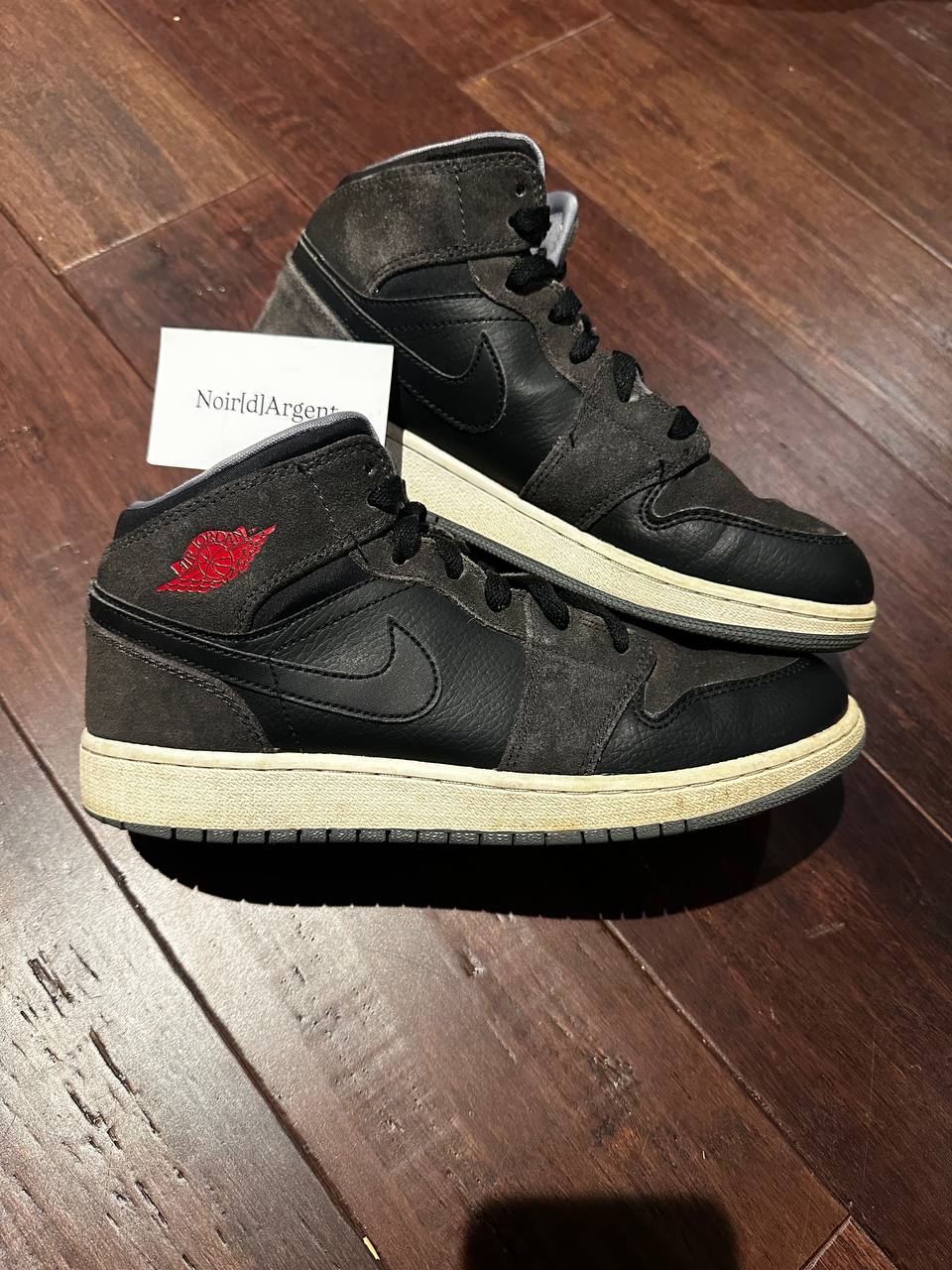 Jordan 1 Mid Black Gym Red Anthracite - 554725-018 - US 7