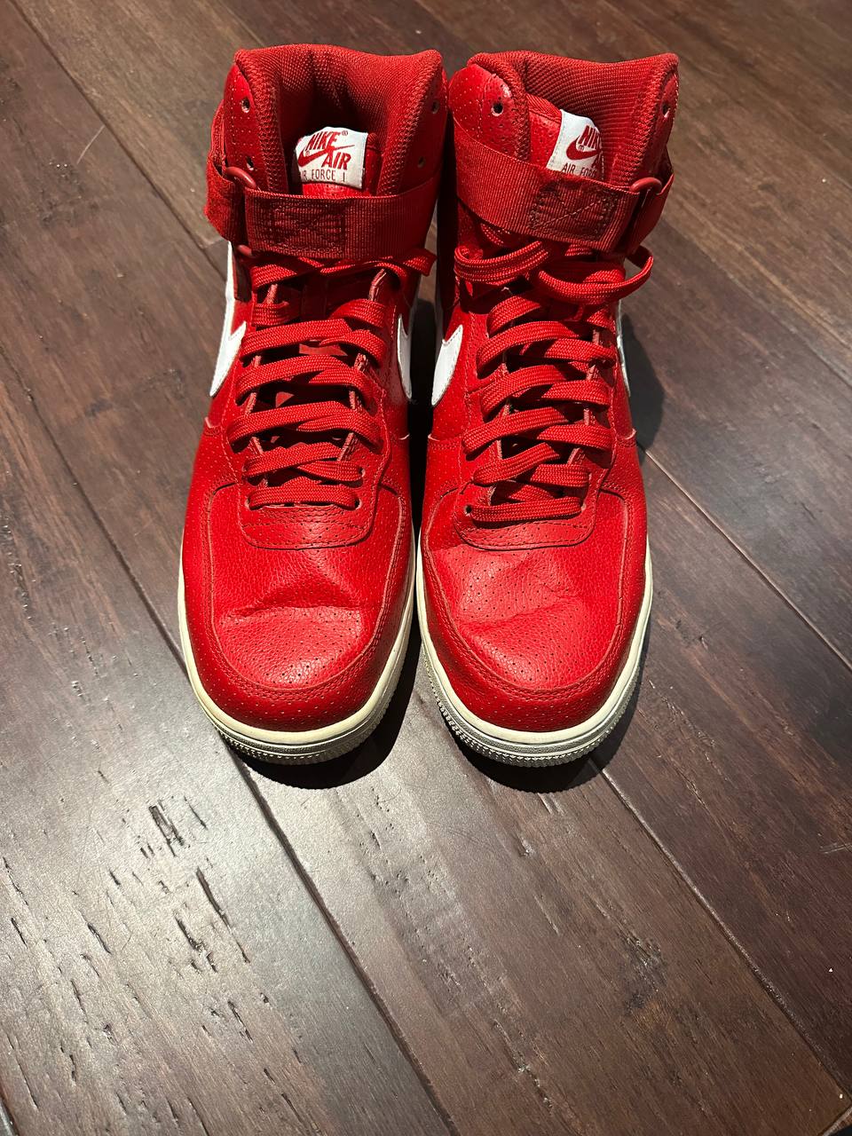 nike air force 1 high gym red perforated - 315121-606 - US 11