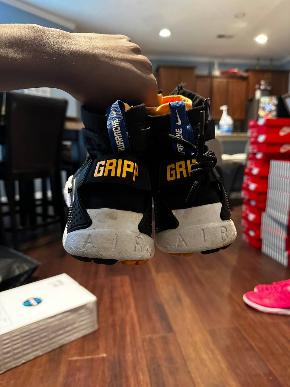 Nike Air Huarache Gripp black blue yellow - AO1730-006 - US 11